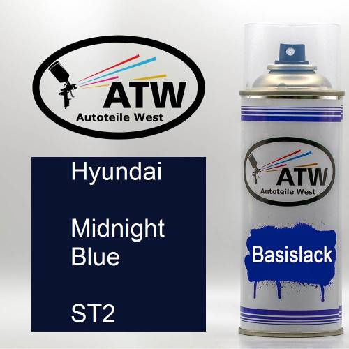 Hyundai, Midnight Blue, ST2: 400ml Sprühdose, von ATW Autoteile West.